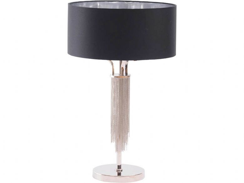 Langan Nickel Table Lamp with Black Shade