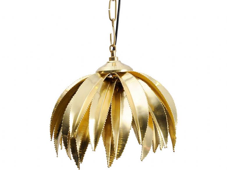 Polished Brass Palm Tree Pendant