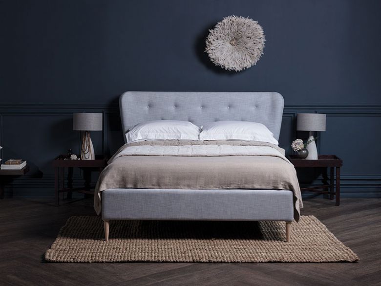Lulu grey small double bedframe available at Lee Longlands