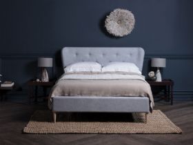 Lulu fabric grey super king bed finance options available