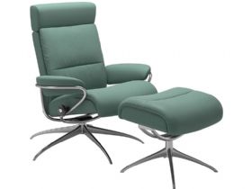 Recliner Chair & Stool - Adjustable Headrest