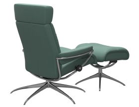 Recliner Chair & Stool - Adjustable Headrest Back