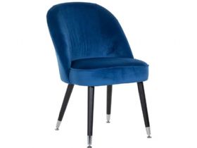 Knightsbridge Blue Dining Chair with Steel Feet