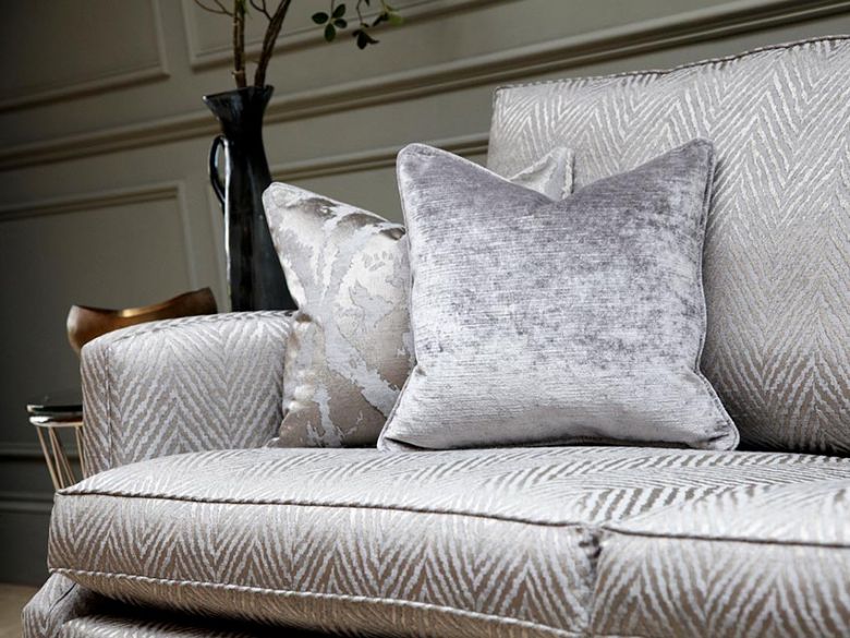Duresta Amelia grey fabric large sofa available at Lee Longlands