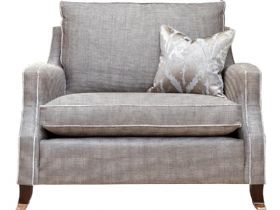 Duresta Amelia fabric grey reading chair available at Lee Longlands