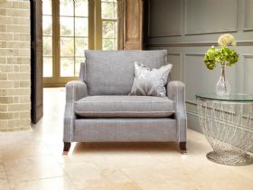 Duresta grey snuggler chair available at Lee Longlands