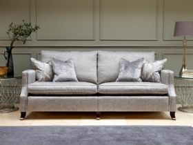 Duresta Amelia grey fabric sofa range available in a selection of fabrics