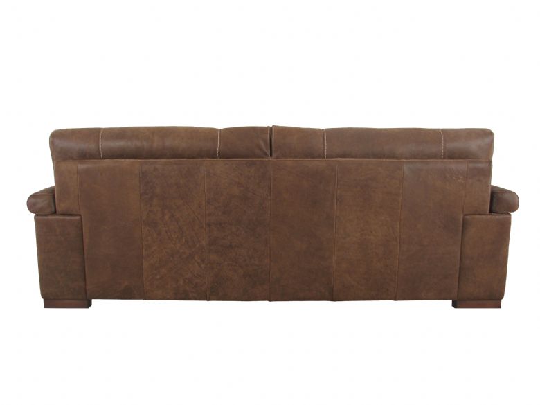 Mountback Leather 4 Seater Sofa Back
