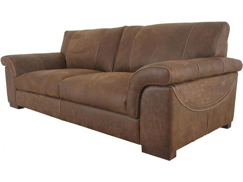 Mountback Leather 3 Seater Sofa
