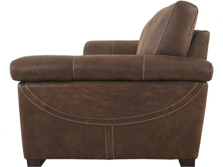 Mountback Leather 3 Seater Sofa Profile