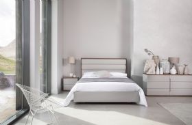 Style 4'6 Double Grey Gloss Walnut Bedstead