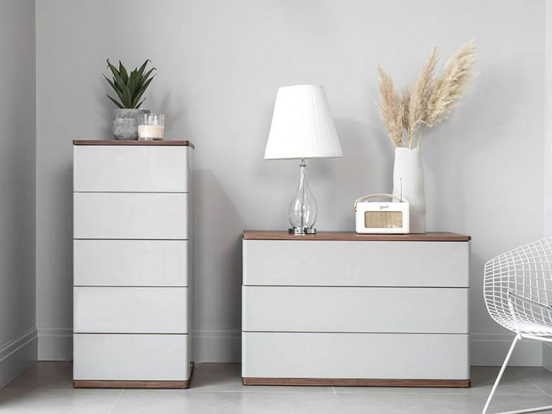 Style Light Grey Gloss Chests of Drawers