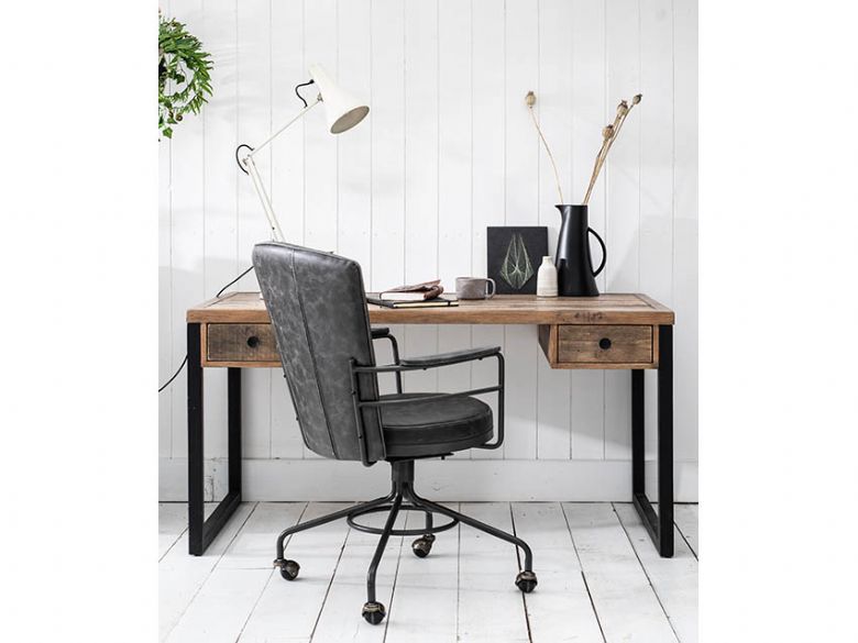 Ramsey office chair with Halsey reclaimed desk
