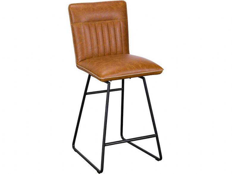 Sam leather look tan bar stool available at Lee Longlands