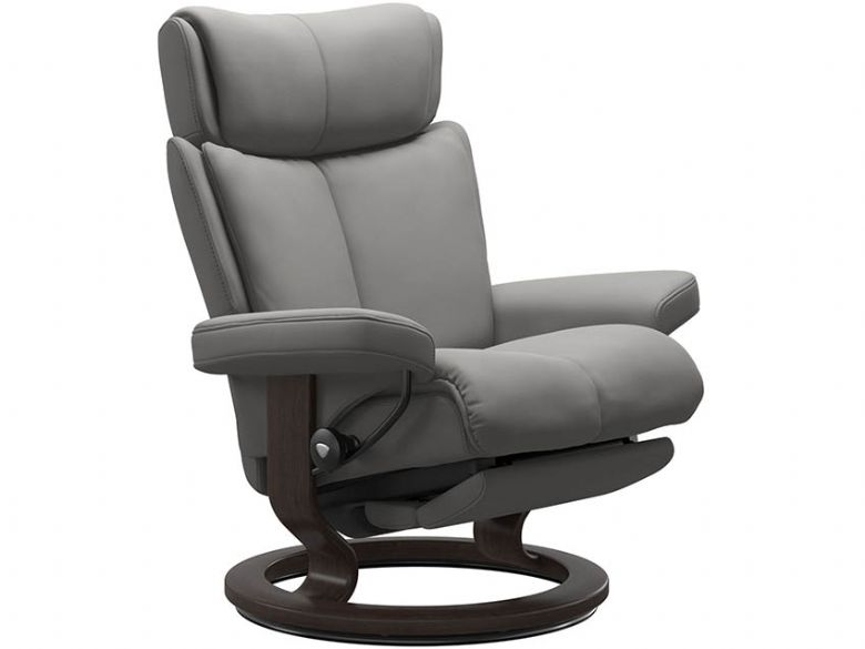 Stressless Magic Large Power Dual Motor, Large Black Leather Recliner Chair
