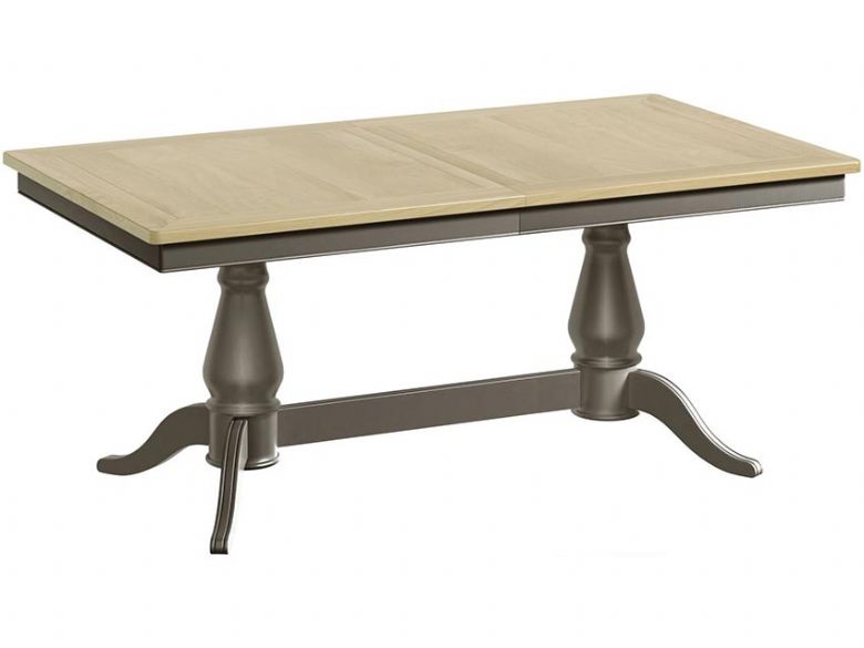 Solent Grey Twin Pedestal Extending Dining Table