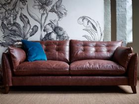 Fredrik black leather 3 seater sofa available at Lee Longlands