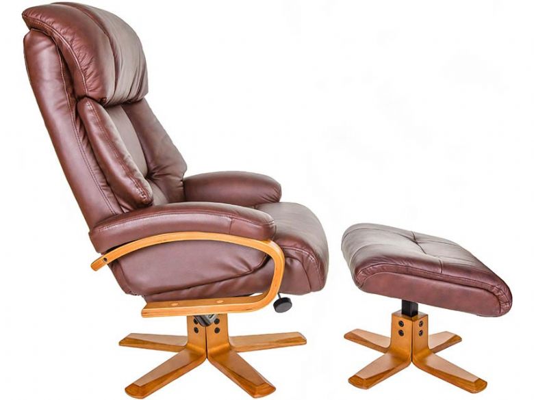 Vienne Swivel Recliner Chair and Stool