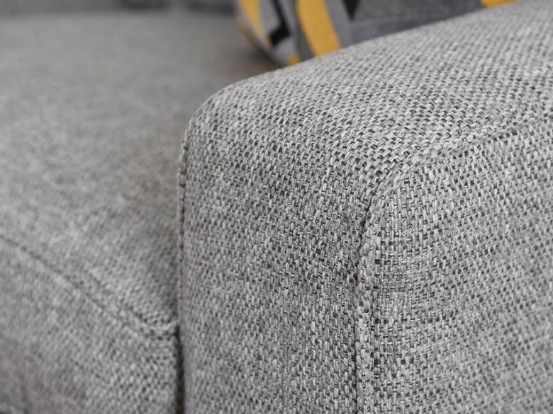 Charlotte grey sofa geometric cushion
