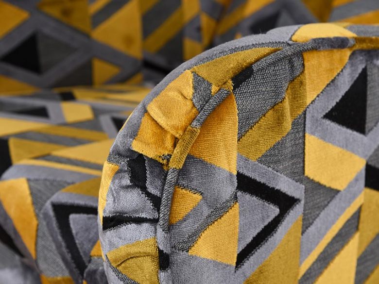 Charlotte contemporary geometric accent chair grey and yellow