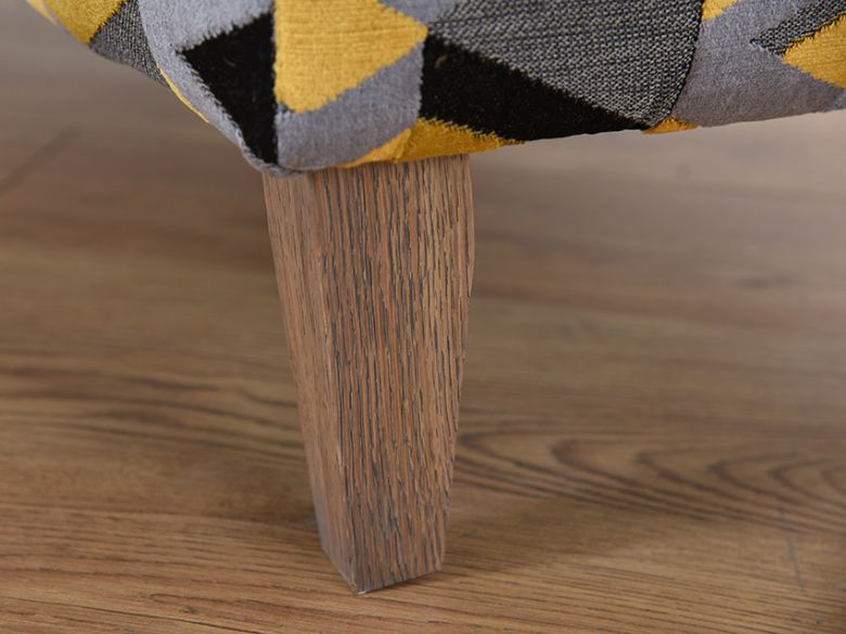 Charlotte fabric ottoman with weathered oak leg