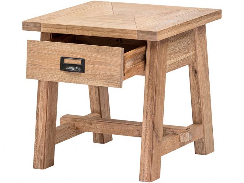 Narvik oak side table with drawer
