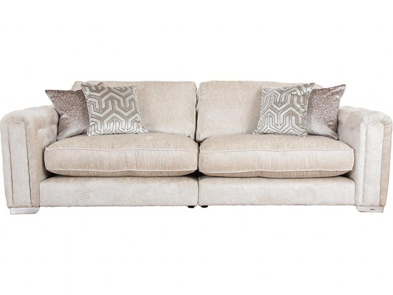 Geovanni Extra Large Split Fabric Sofa, Extra Deep Seat Leather Sectional