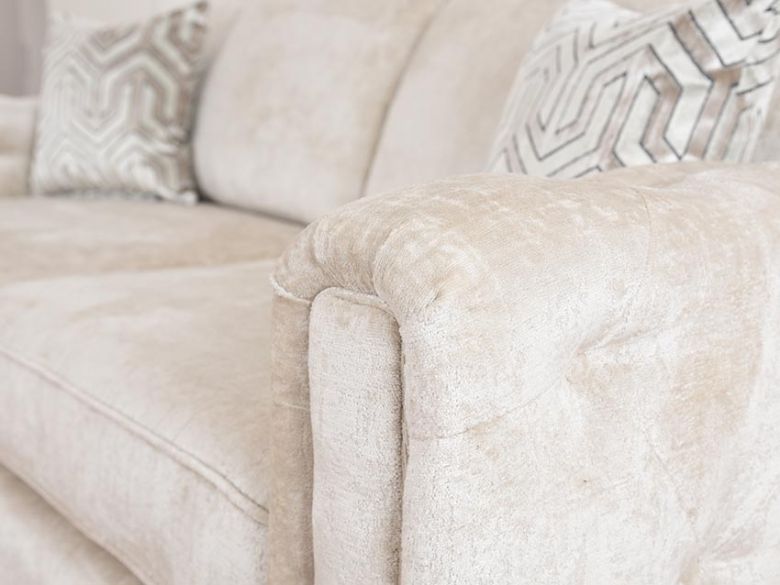 Goevanni luxurious fabric neutral tone sofa interest free credit available