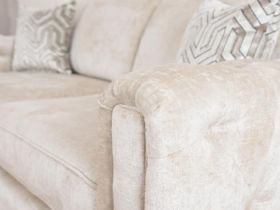Goevanni luxurious fabric neutral tone sofa interest free credit available