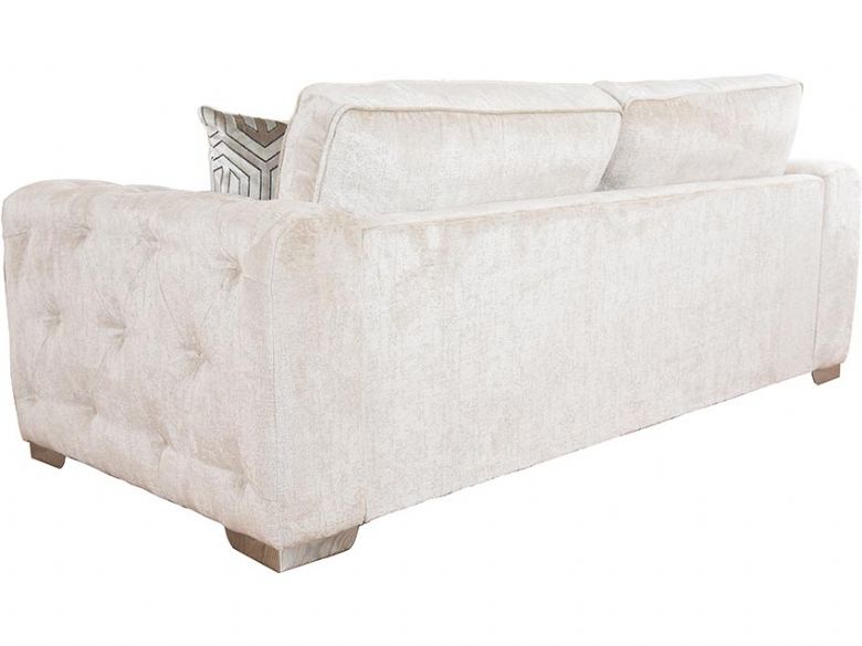 Geovanni cream fabric large sofa with button detail available in a selection of sizes