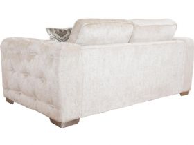 Geovanni fabric cream sofa with button detailing