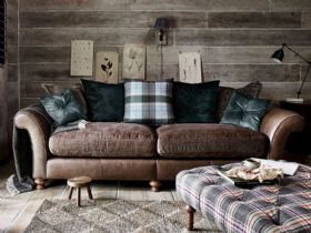 Harrison leather and fabric brown sofa collection finance options available