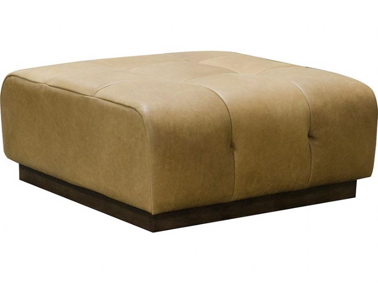Kingsley modern leather large footstool available at Lee Longlands