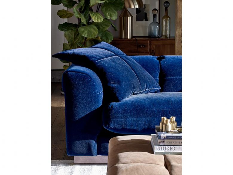 Kingsley sofa range in blue fabric