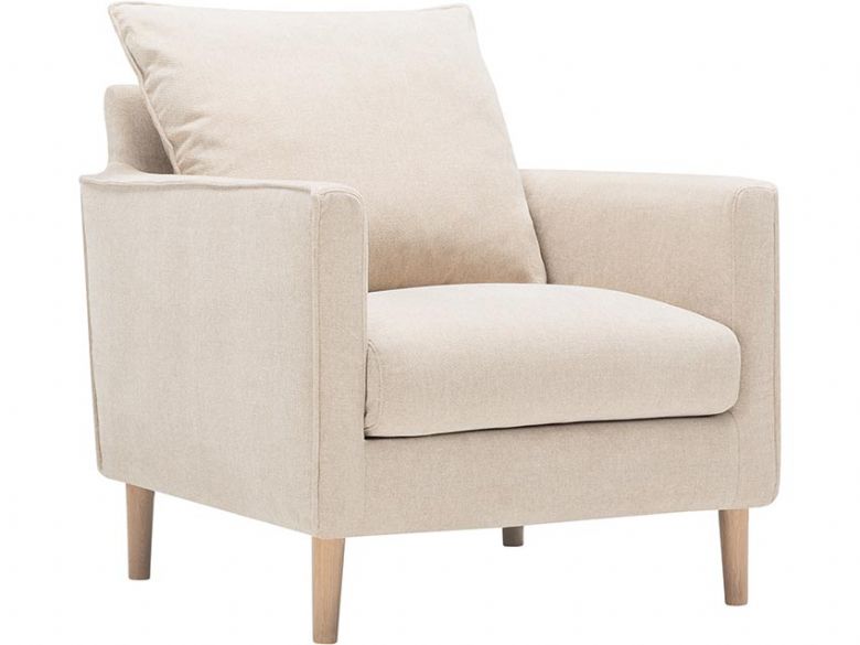 Sally beige armchair available in fabric or velvet at Lee Longlands