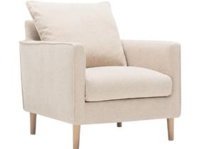Sally beige armchair available in fabric or velvet at Lee Longlands