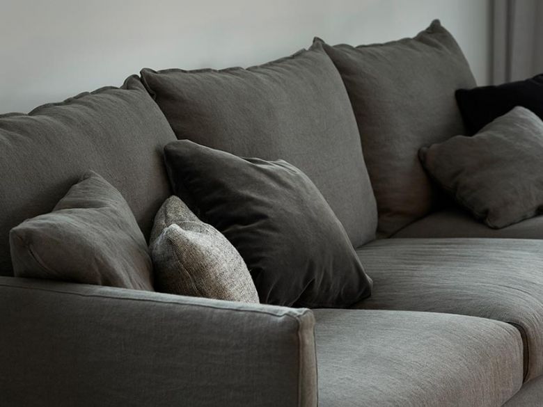 Sally modular sofa collection available in fabric or velvet