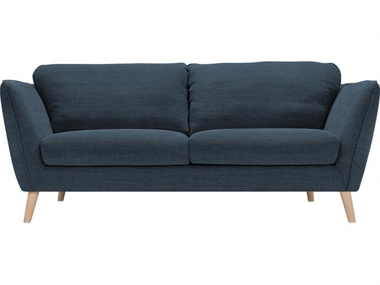 Stella contemporary 2 seater blue fabric sofa available at Lee Longlands