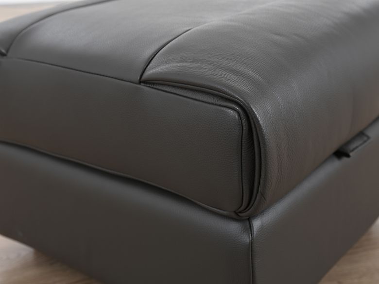 Viceroy grey leather footstool finance options available