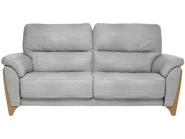 Ercol Enna fabric light grey 3 seater sofa available at Lee Longlands