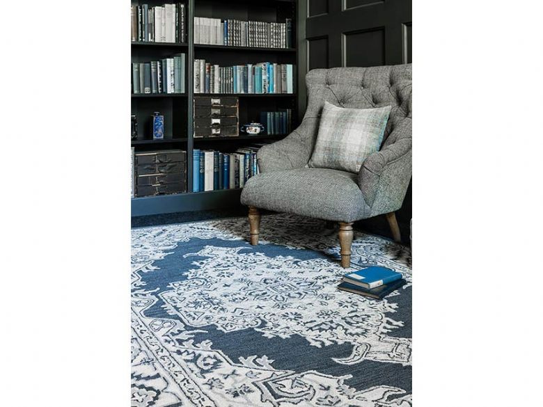 Bronte dark grey patterned rug comes in a selection of sizes