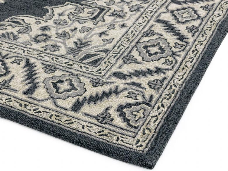 Bronte grey patterned hand tufted rug