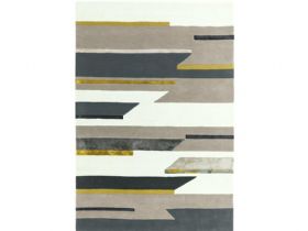 Matrix 160 x 230cm grey and mustard abstract rug available at Lee Longlands