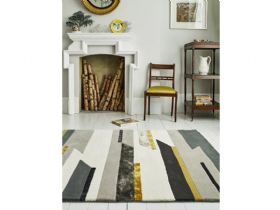 Matrix abstract rug grey yellow more sizes available to suit your interior