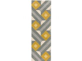 Reef grey and yellow geometric runner available at Lee Longlands