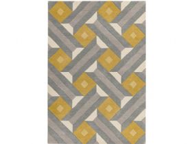 Reef small grey and ochre geometric rug available at Lee Longlands