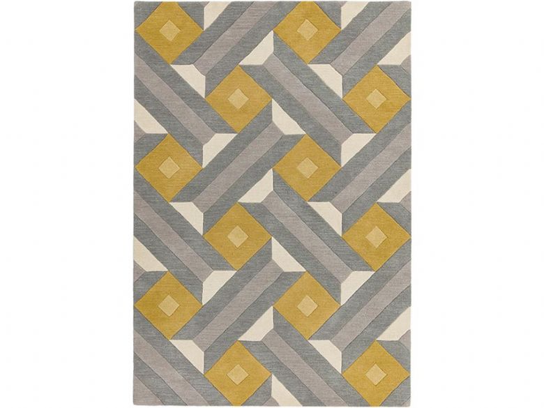 Reef 160 x 230cm grey yellow geometric rug available at Lee Longlands