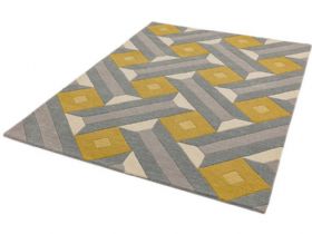 Reef ochre and grey rug 230 x 160cm