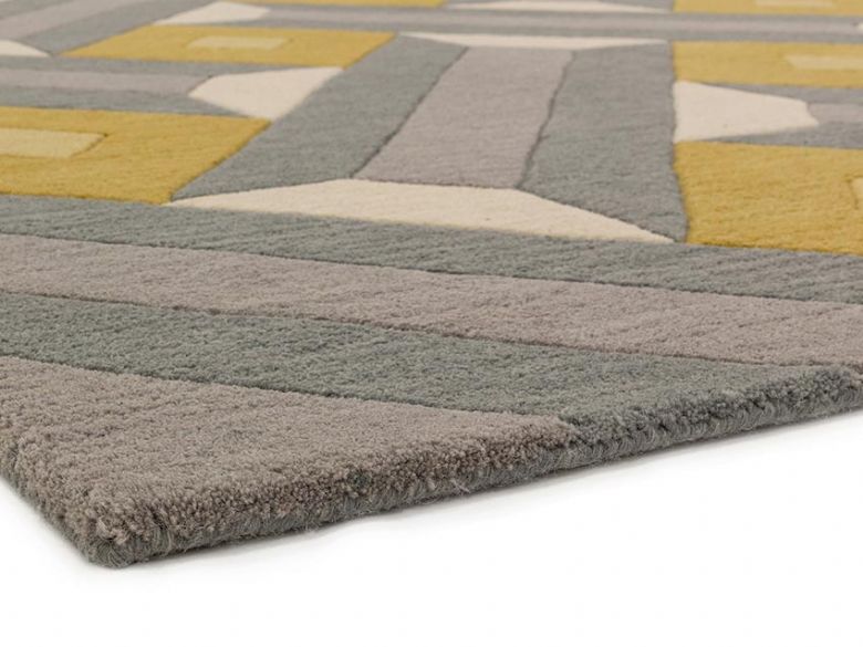 Reef yellow and grey 160x230 geometric pattern rug