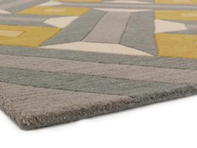 Reef yellow and grey 160x230 geometric pattern rug